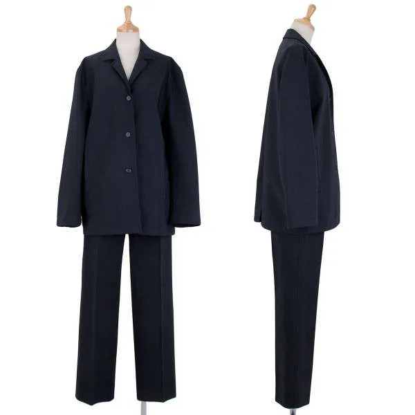 プラダPRADA ポリストレッチセットアップスーツ 濃紺42 (K-7035)
