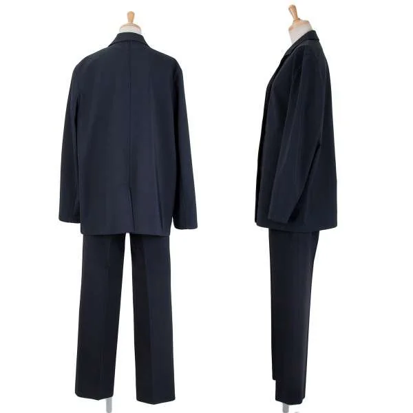 プラダPRADA ポリストレッチセットアップスーツ 濃紺42 (K-7035)