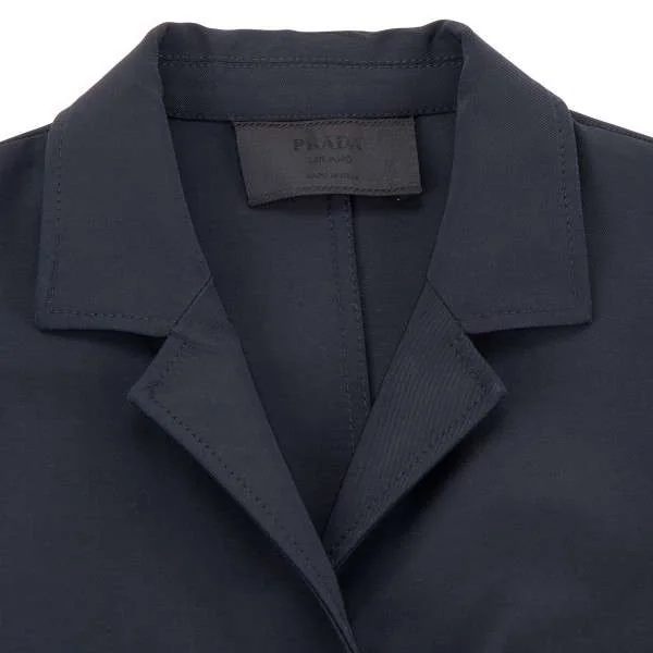 プラダPRADA ポリストレッチセットアップスーツ 濃紺42 (K-7035)