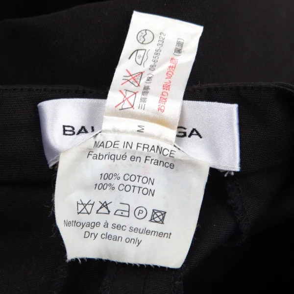 バレンシアガLE DIX BALENCIAGA コットンピンタックパンツ 黒34 K-96670_016