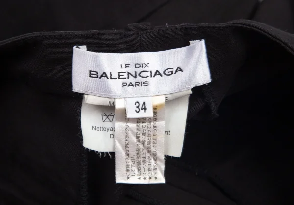 バレンシアガLE DIX BALENCIAGA コットンピンタックパンツ 黒34 K-96670_017