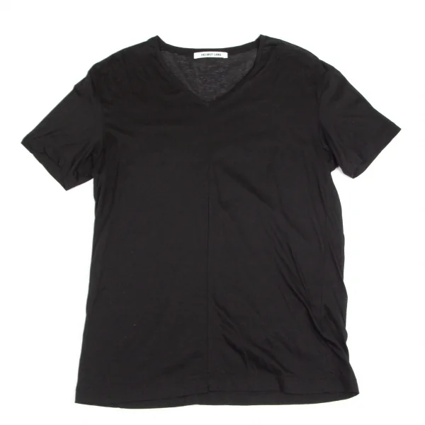 ヘルムートラングHELMUT LANG ストレッチVネックTシャツ 黒S K-96690_001