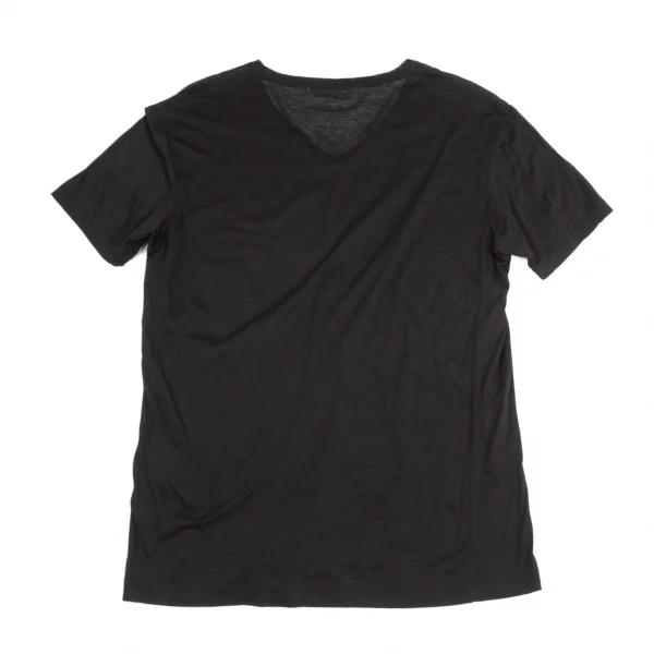 ヘルムートラングHELMUT LANG ストレッチVネックTシャツ 黒S K-96690_007