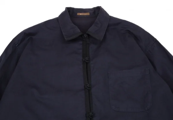 ワイズフォーメンY's for men コットンレーヨンチャイナボタンシャツ 紺M位 K-96696_002