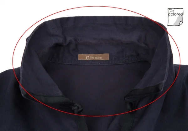 ワイズフォーメンY's for men コットンレーヨンチャイナボタンシャツ 紺M位 K-96696_004