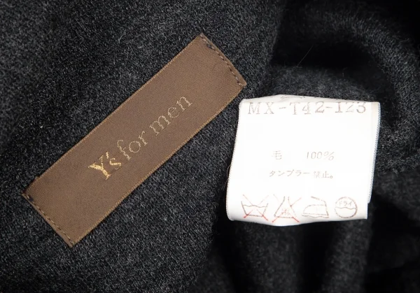 ワイズフォーメンY's for men ウールジップアップニット チャコールM位 K-96699_011