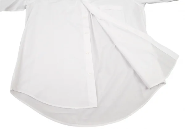 ヨウジヤマモト プールオムYohji Yamamoto POUR HOMME 襟着脱バンドカラーダブルカフスシャツ 白3 K-96707_012