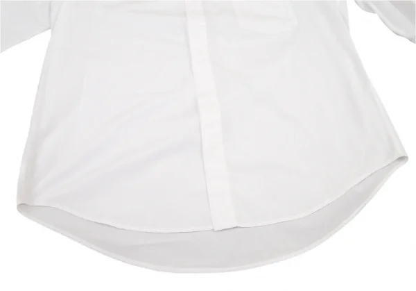 ヨウジヤマモト プールオムYohji Yamamoto POUR HOMME 襟着脱バンドカラーダブルカフスシャツ 白3 K-96707_007