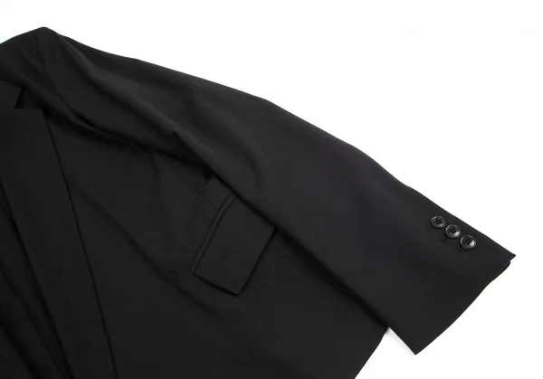 ジャンポールゴルチエ ムッシュJean Paul GAULTIER monsieur ストレッチウールボタンレスジャケット 黒46 K-96712_003