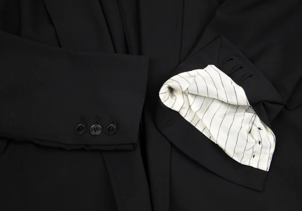 ジャンポールゴルチエ ムッシュJean Paul GAULTIER monsieur ストレッチウールボタンレスジャケット 黒46 K-96712_004