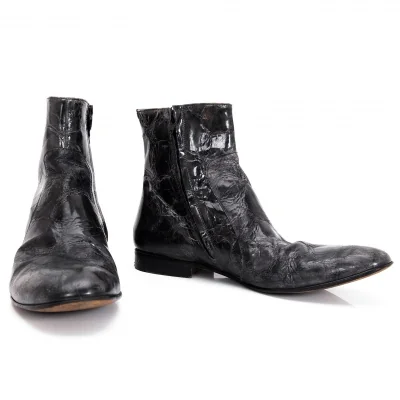 メゾンマルタンマルジェラMaison Martin Margiela 22 クラックレザーサイドジップブーツ
