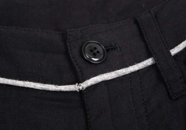 ワイズY's ウエスト切替ガーゼコットンパンツ 黒2 K-96740_004