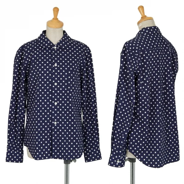 グッドデザインショップ コムデギャルソンGOOD DESIGN SHOP COMME des GARCONSドット丸襟コットンシャツ 紺白M K-96762_001
