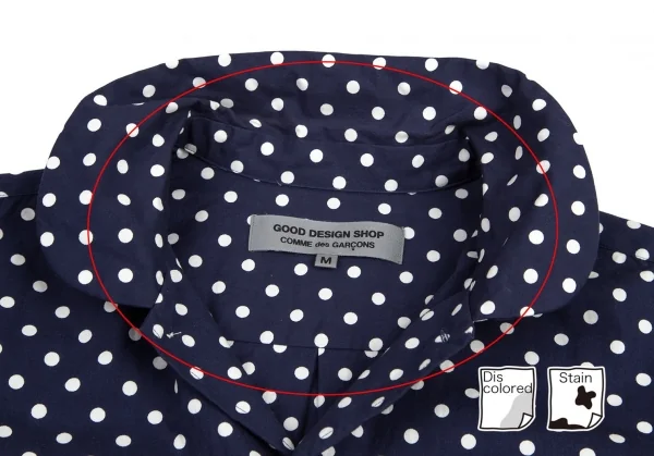 グッドデザインショップ コムデギャルソンGOOD DESIGN SHOP COMME des GARCONSドット丸襟コットンシャツ 紺白M K-96762_004