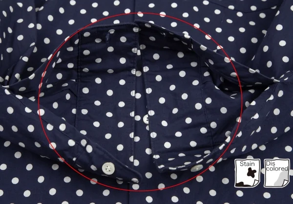 グッドデザインショップ コムデギャルソンGOOD DESIGN SHOP COMME des GARCONSドット丸襟コットンシャツ 紺白M K-96762_009