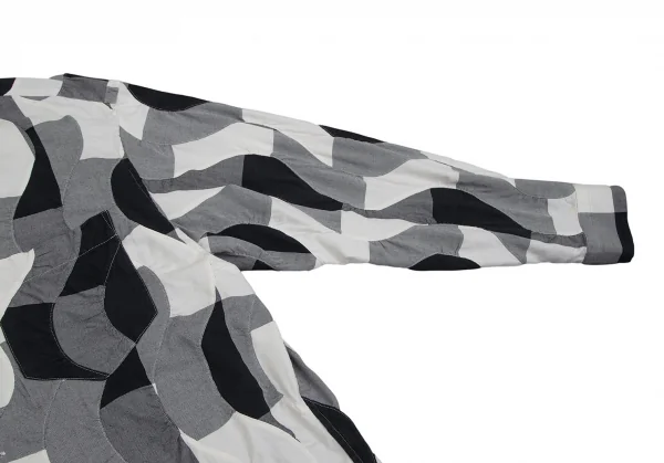 イッセイミヤケ メンISSEY MIYAKE MEN 波チェック切替シャツ 黒白3 K-96797_006