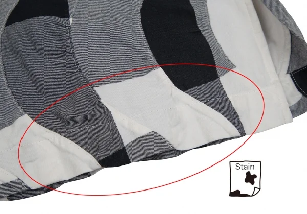 イッセイミヤケ メンISSEY MIYAKE MEN 波チェック切替シャツ 黒白3 K-96797_011
