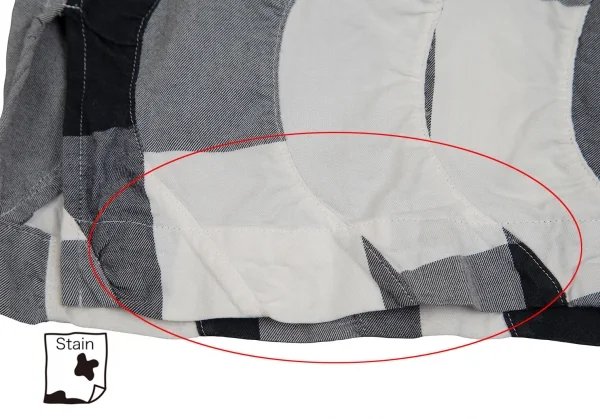 イッセイミヤケ メンISSEY MIYAKE MEN 波チェック切替シャツ 黒白3 K-96797_012