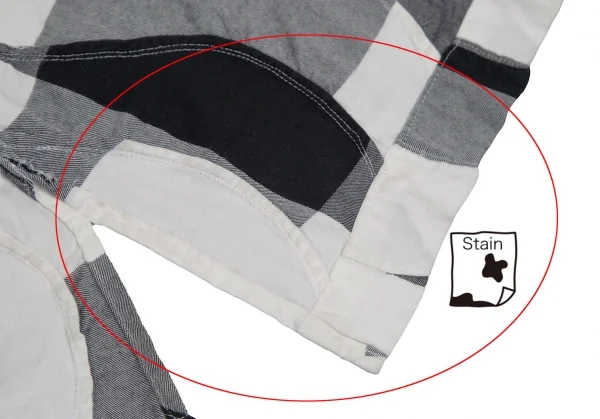 イッセイミヤケ メンISSEY MIYAKE MEN 波チェック切替シャツ 黒白3 K-96797_014