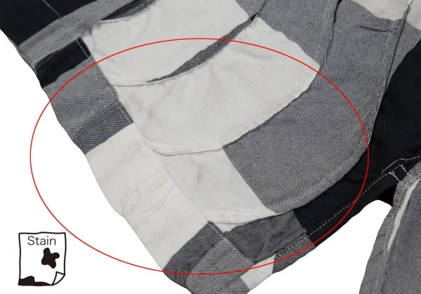 イッセイミヤケ メンISSEY MIYAKE MEN 波チェック切替シャツ 黒白3 K-96797_015