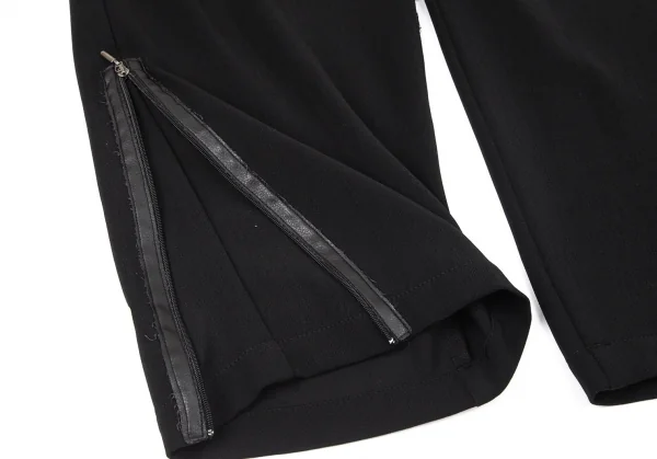 エンポリオアルマーニEMPORIO ARMANI レザートリムサイドジップパンツ 黒M位 K-96799_010