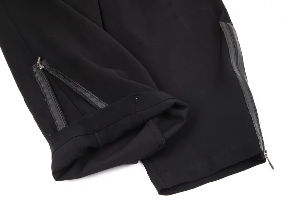 エンポリオアルマーニEMPORIO ARMANI レザートリムサイドジップパンツ 黒M位 K-96799_011