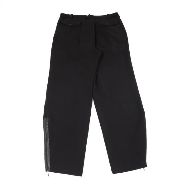 エンポリオアルマーニEMPORIO ARMANI レザートリムサイドジップパンツ 黒M位 K-96799_012