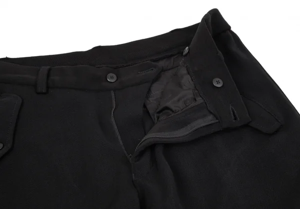 エンポリオアルマーニEMPORIO ARMANI レザートリムサイドジップパンツ 黒M位 K-96799_006