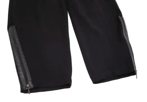 エンポリオアルマーニEMPORIO ARMANI レザートリムサイドジップパンツ 黒M位 K-96799_008