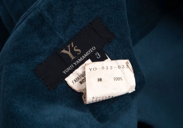 ワイズY's ビッグボタンベロアセットアップスーツ ブルー1・3 K-96805_020