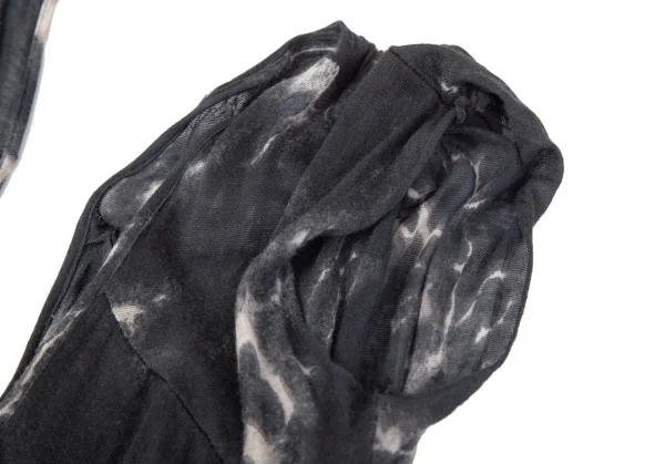 ヘルムートラングHELMUT LANG むらプリントドレープデザインノースリーブ 黒オフM K-96834_010