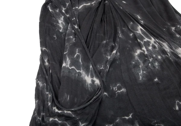 ヘルムートラングHELMUT LANG むらプリントドレープデザインノースリーブ 黒オフM K-96834_013
