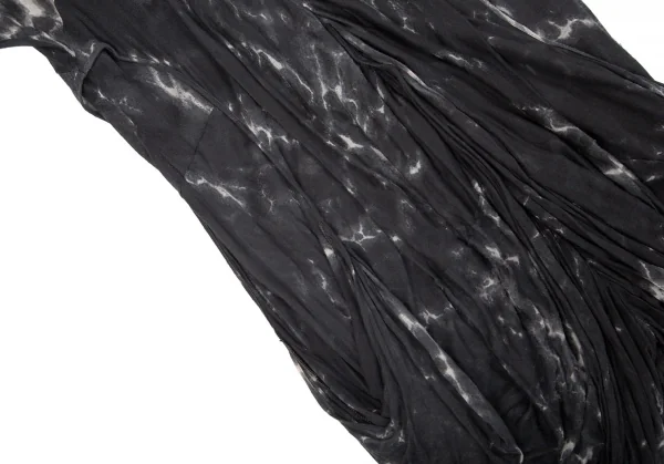ヘルムートラングHELMUT LANG むらプリントドレープデザインノースリーブ 黒オフM K-96834_016