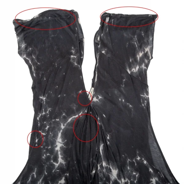 ヘルムートラングHELMUT LANG むらプリントドレープデザインノースリーブ 黒オフM K-96834_003