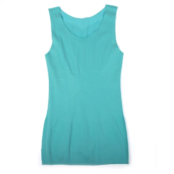イッセイミヤケ ミーISSEY MIYAKE me A-POC バックロゴストレッチタンクトップ 水色M位 K-96851_005