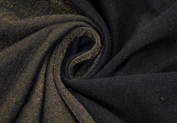 イッセイミヤケISSEY MIYAKE 24 バックグリッター切替ボックスシルエットノースリーブ 黒ゴールドM位 K-96866_010