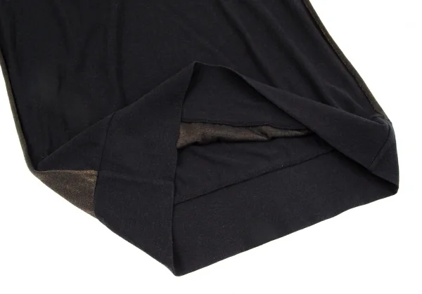 イッセイミヤケISSEY MIYAKE 24 バックグリッター切替ボックスシルエットノースリーブ 黒ゴールドM位 K-96866_008