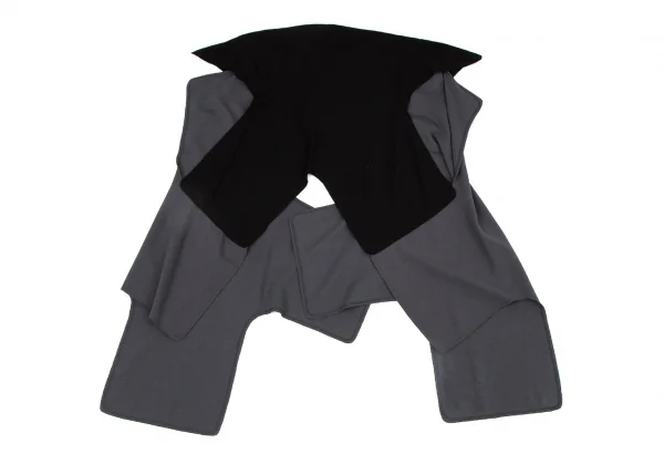 イッセイミヤケISSEY MIYAKE 24 バイカラー変形デザインベスト 黒グレーF K-96867_008