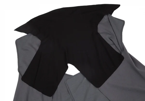 イッセイミヤケISSEY MIYAKE 24 バイカラー変形デザインベスト 黒グレーF K-96867_009