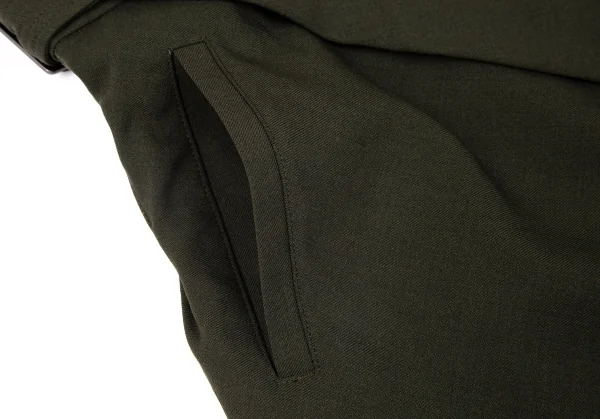 イッセイミヤケISSEY MIYAKE フロントラップデザインハーフパンツ オリーブ1 K-96889_003