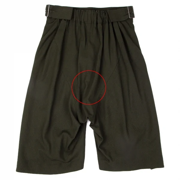 イッセイミヤケISSEY MIYAKE フロントラップデザインハーフパンツ オリーブ1 K-96889_009