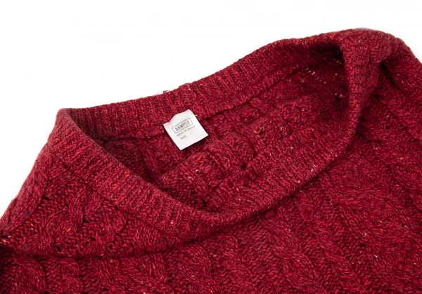 イッセイミヤケISSEY MIYAKE ミックスケーブルニットミニスカート 赤M位 K-96891_004