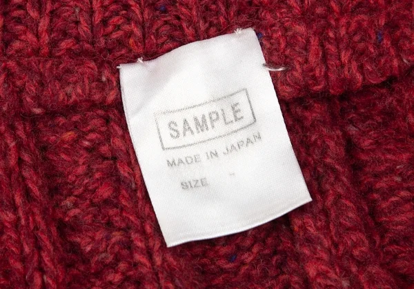 イッセイミヤケISSEY MIYAKE ミックスケーブルニットミニスカート 赤M位 K-96891_009