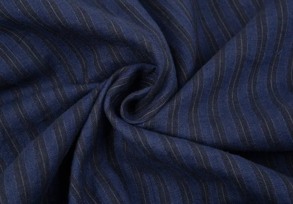 コムデギャルソンオムプリュスCOMME des GARCONS HOMME PLUS リネンストライプダブルジャケット 青黒M K-96908_011