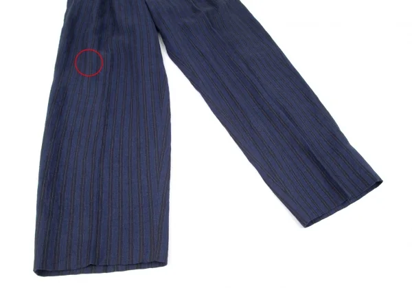 コムデギャルソンオムプリュスCOMME des GARCONS HOMME PLUS リネンストライプダブルセットアプスーツ 青黒M K-96910_014