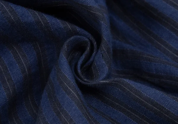 コムデギャルソンオムプリュスCOMME des GARCONS HOMME PLUS リネンストライプダブルセットアプスーツ 青黒M K-96910_018