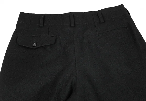 コムデギャルソンオムCOMME des GARCONS HOMME ウール裾切替ロールアップパンツ 黒M K-96926_010