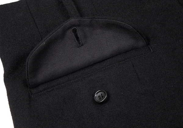 コムデギャルソンオムCOMME des GARCONS HOMME ウール裾切替ロールアップパンツ 黒M K-96926_011