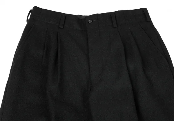 コムデギャルソンオムCOMME des GARCONS HOMME ウール裾切替ロールアップパンツ 黒M K-96926_002