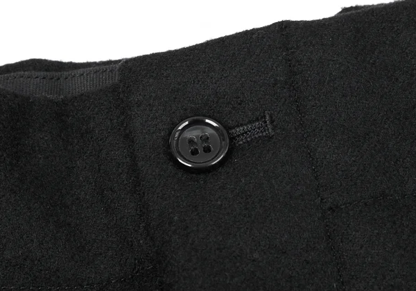コムデギャルソンオムCOMME des GARCONS HOMME ウール裾切替ロールアップパンツ 黒M K-96926_003